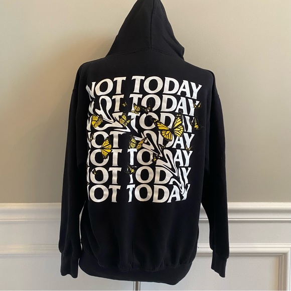 Pacsun Black Hoodie “Feelings Deleted…Not Today” Size M - Picture 3 of 5